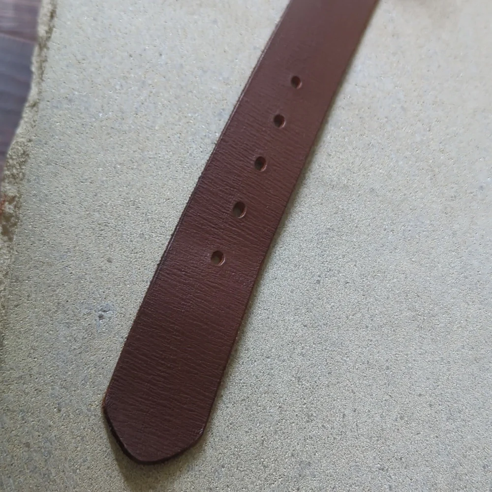 LEVI STRAUSS  Signature I Brown Leather Belt with Silver Pewter Finish Belt